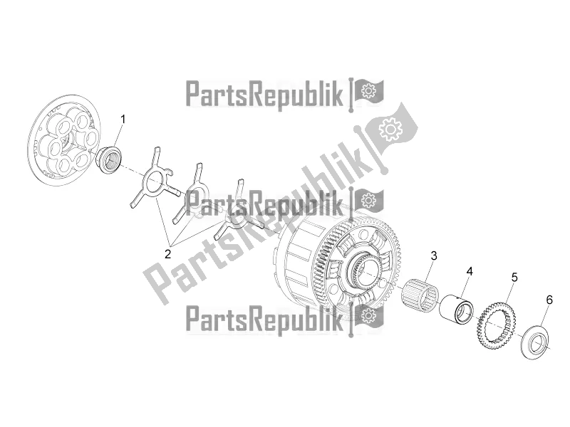 All parts for the Clutch I of the Aprilia Tuono V4 1100 RF USA, Canada 2018