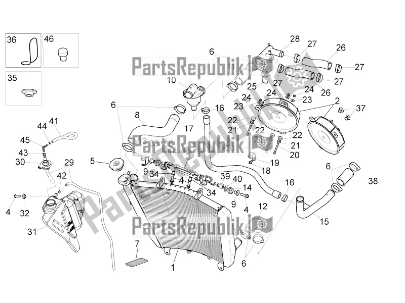 Toutes les pièces pour le Système De Refroidissement du Aprilia Tuono V4 1100 RF USA, Canada 2018