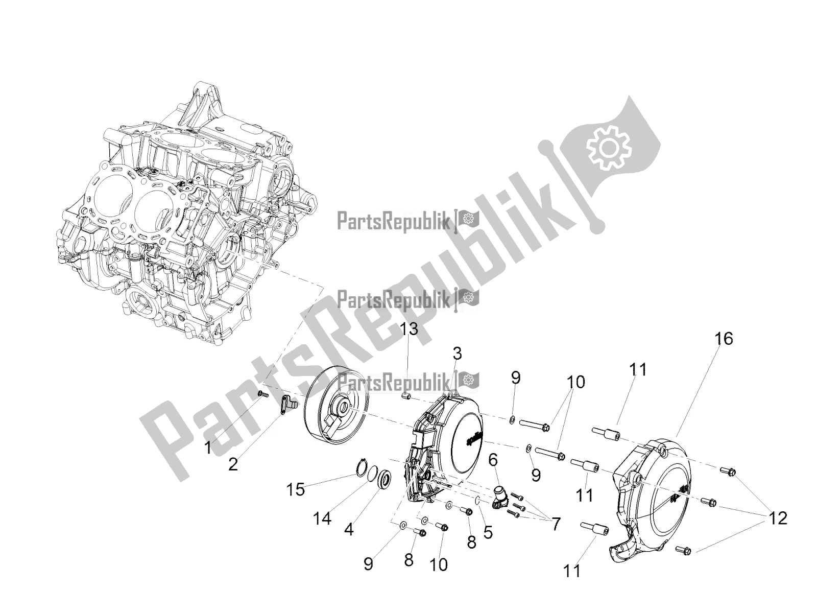 Toutes les pièces pour le Couverture du Aprilia Tuono V4 1100 RF USA, Canada 2018