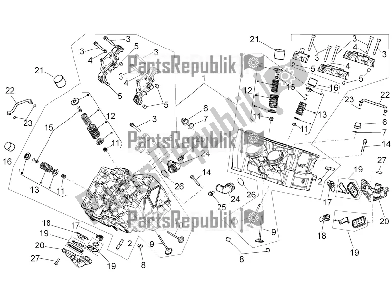 All parts for the Cylinder Head - Valves of the Aprilia Tuono V4 1100 RF USA, Canada 2018