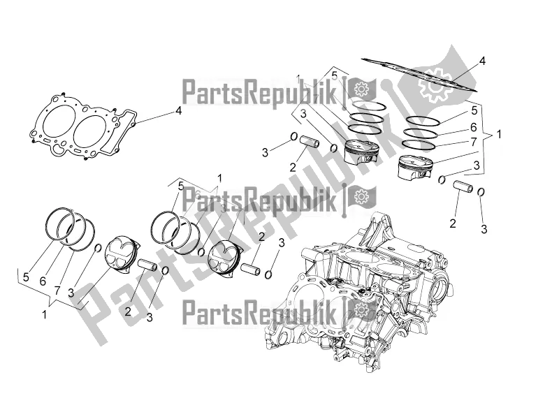 Tutte le parti per il Cilindro - Pistone del Aprilia Tuono V4 1100 RF USA, Canada 2018