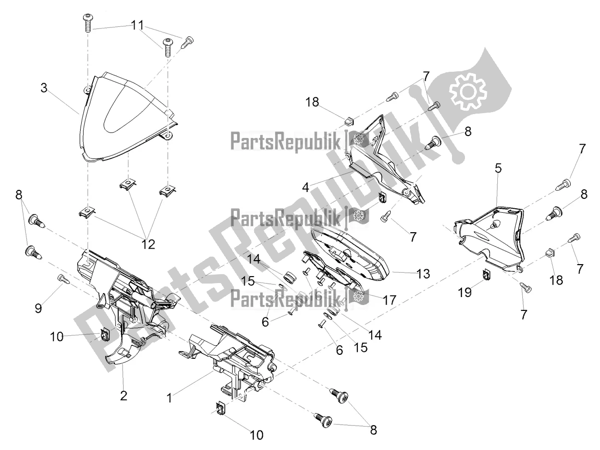 Tutte le parti per il Pannello Di Controllo del Aprilia Tuono V4 1100 RF USA, Canada 2018