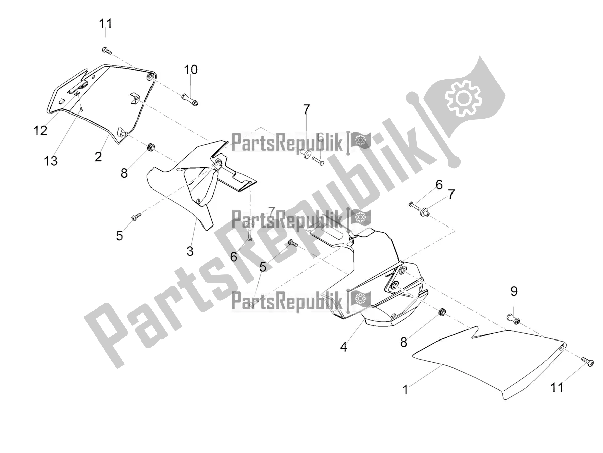 Toutes les pièces pour le Corps Avant Ii du Aprilia Tuono V4 1100 RF USA, Canada 2018