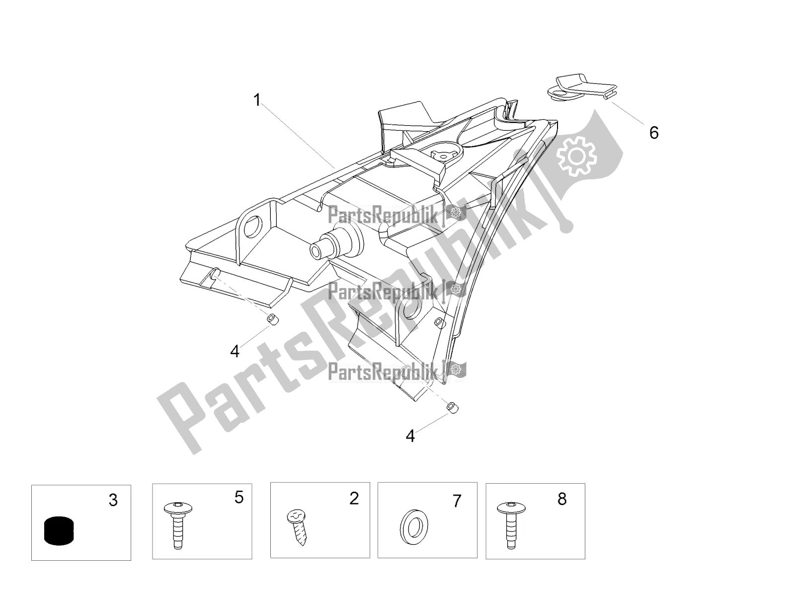 Tutte le parti per il Fanale Posteriore del Aprilia Tuono V4 1100 RF USA, Canada 2018