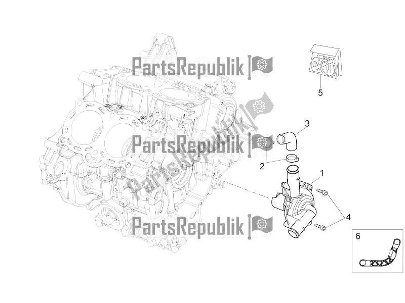 Toutes les pièces pour le Pompe à Eau du Aprilia Tuono V4 1100 RF USA, Canada 2018