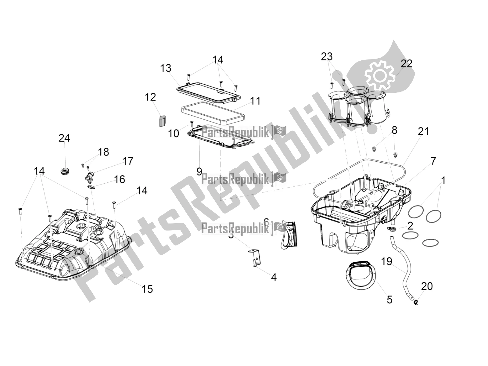 Toutes les pièces pour le Boite D'air du Aprilia Tuono V4 1100 RR 2020