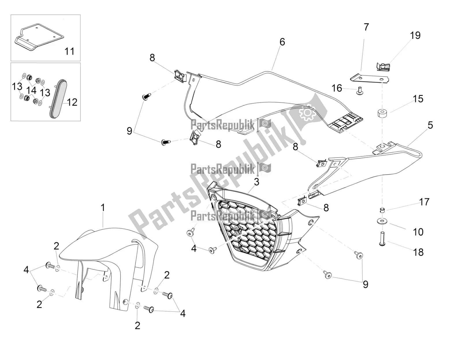 Toutes les pièces pour le Corps Avant Iii du Aprilia Tuono V4 1100 RR 2020