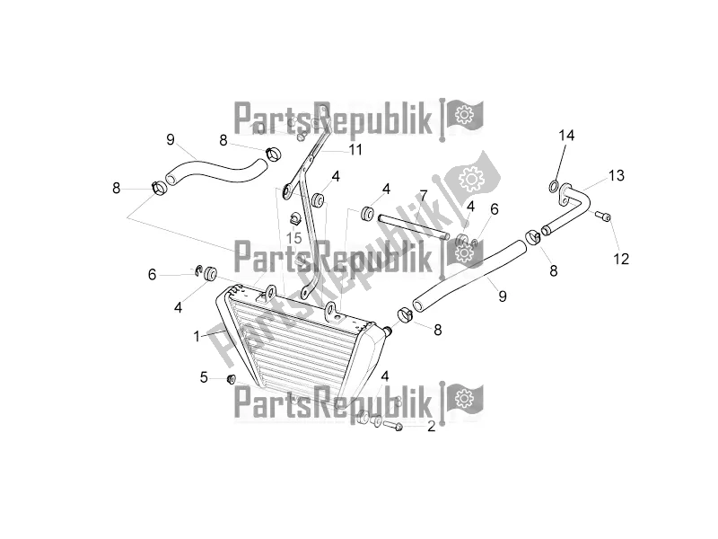 All parts for the Oil Radiator of the Aprilia Tuono V4 1100 RR 2020