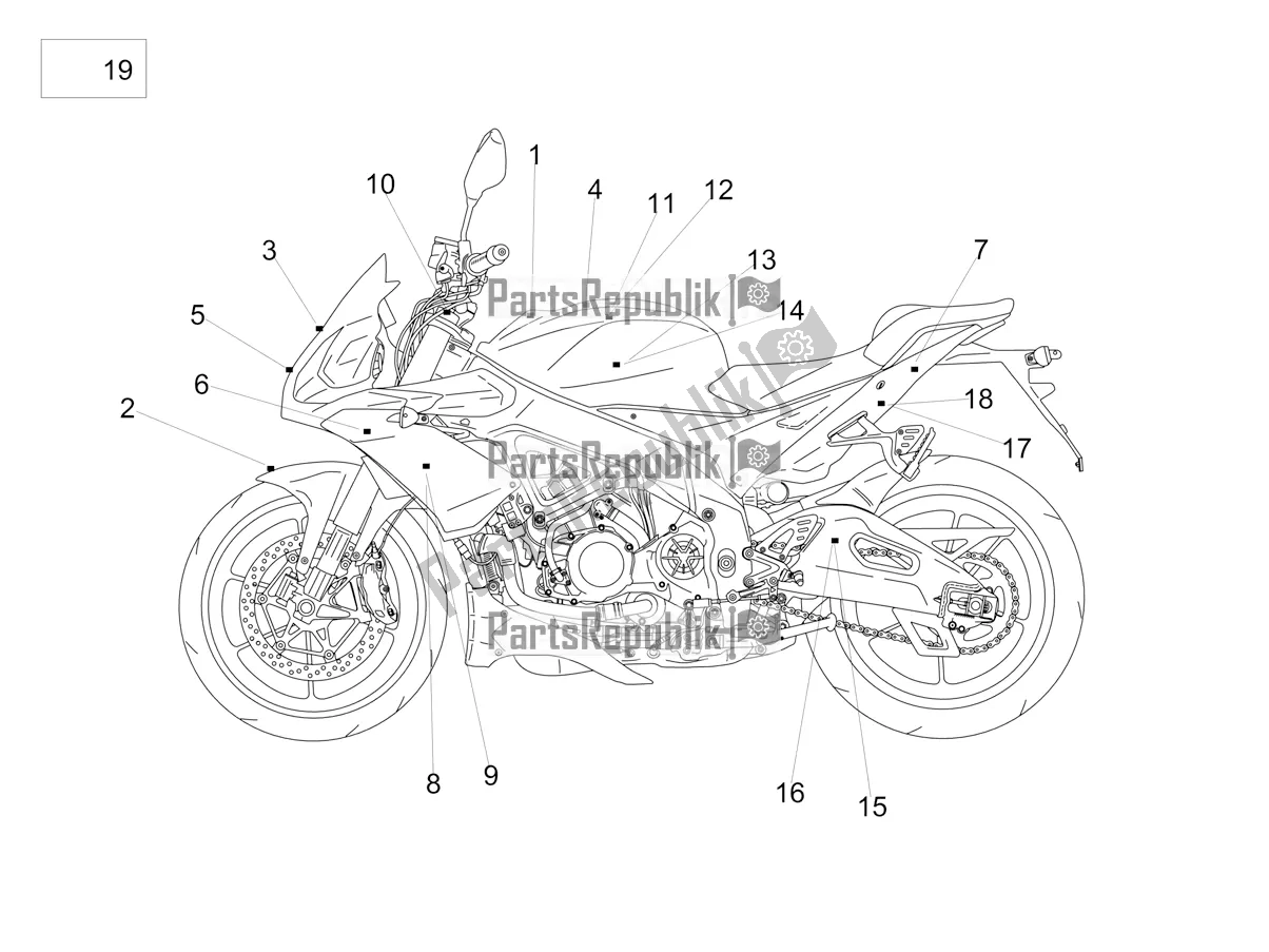 Alle Teile für das Plattenset Und Aufkleber des Aprilia Tuono V4 1100 RR 2020