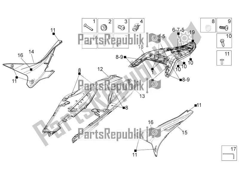 Toutes les pièces pour le Corps Arrière I du Aprilia Tuono V4 1100 RR 2020