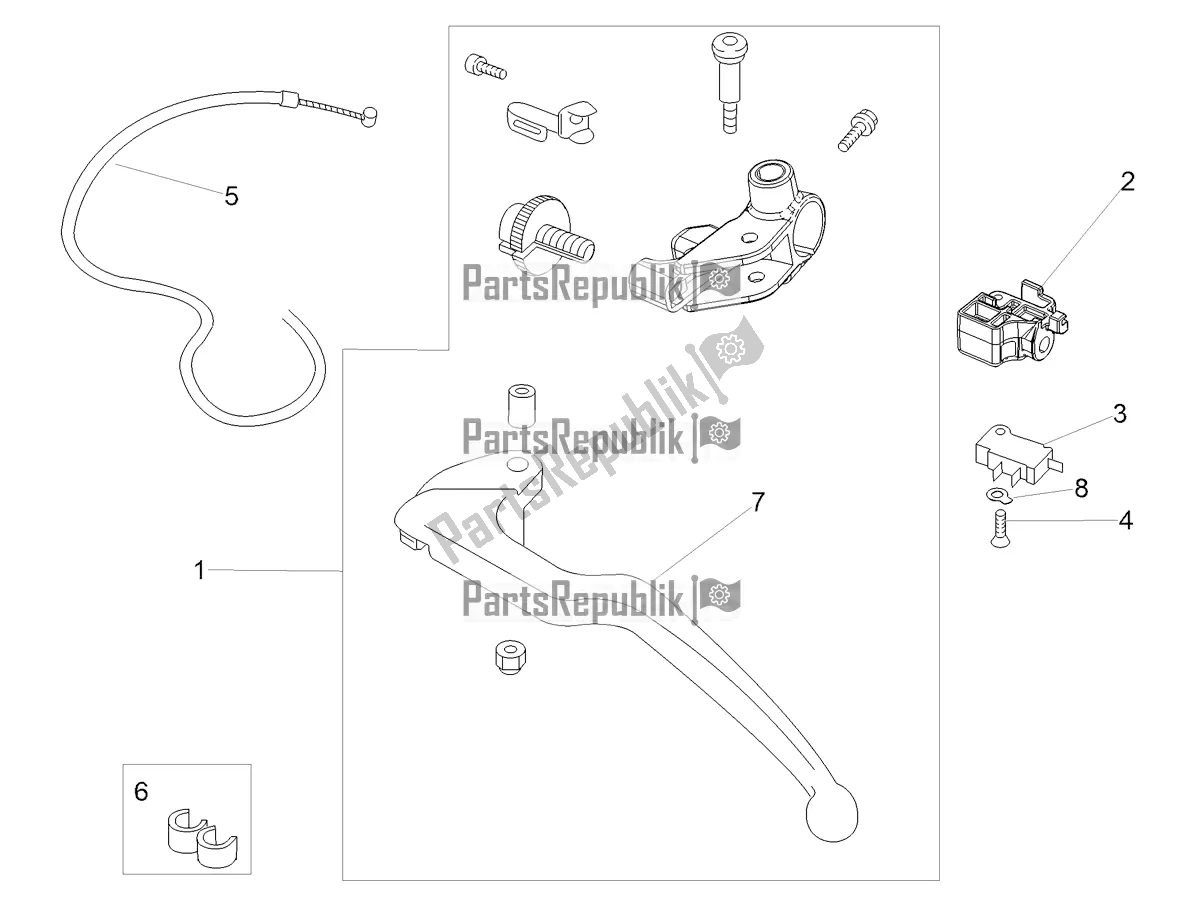 All parts for the Clutch Lever of the Aprilia Tuono V4 1100 RR Apac 2019