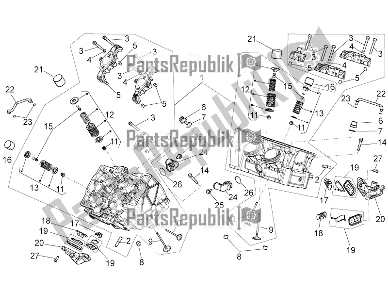 All parts for the Cylinder Head - Valves of the Aprilia Tuono V4 1100 RR Apac 2019