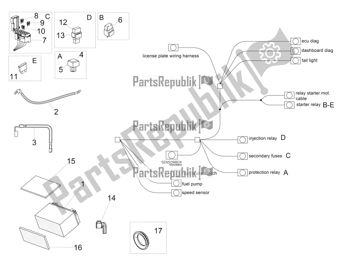 Toutes les pièces pour le Système électrique Ii du Aprilia Tuono V4 1100 RR Apac 2019