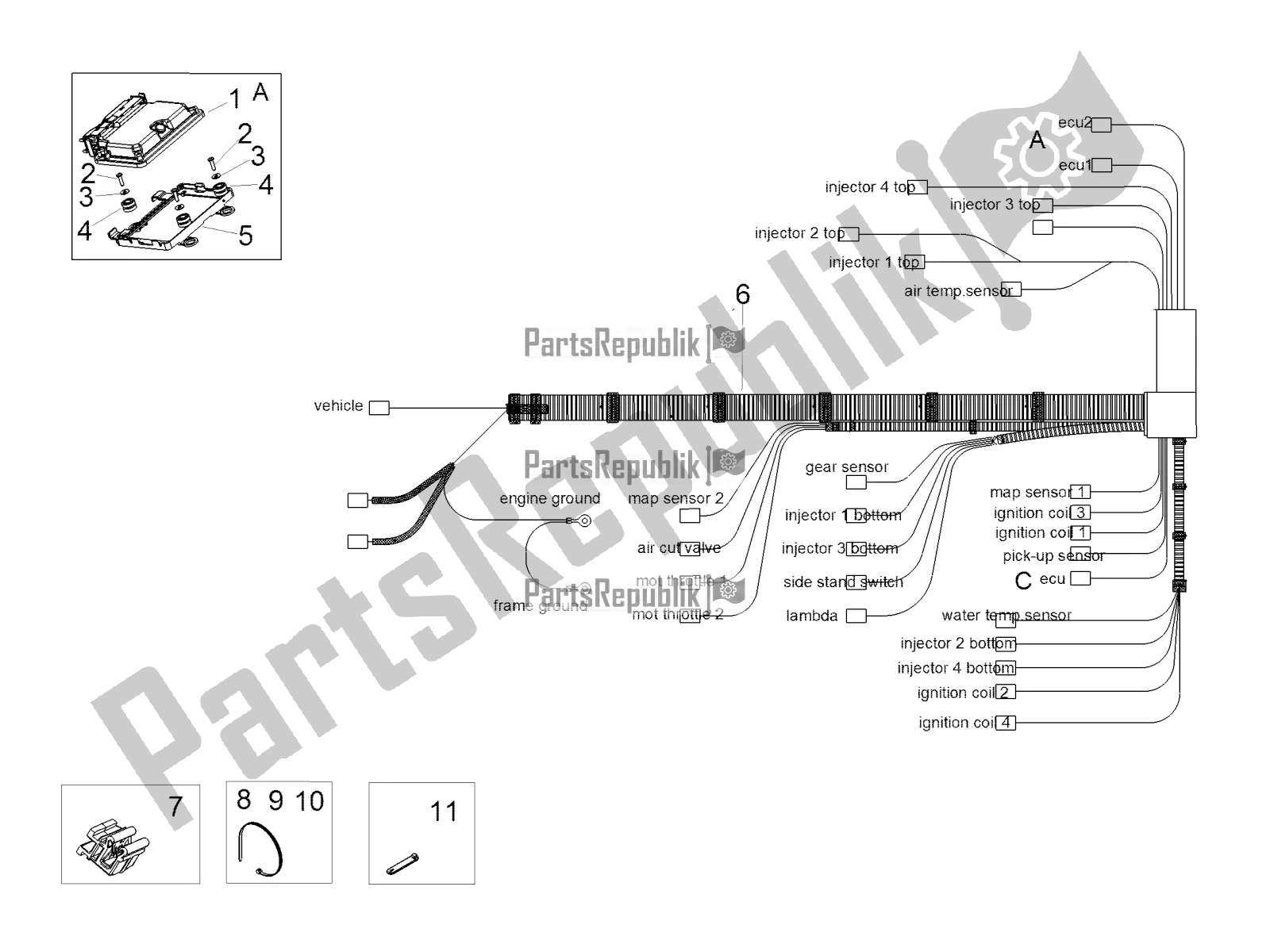 All parts for the Electrical System Iii of the Aprilia Tuono V4 1100 RR Apac 2019