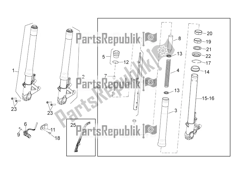 Toutes les pièces pour le Fourche Avant du Aprilia Tuono V4 1100 RR Apac 2019