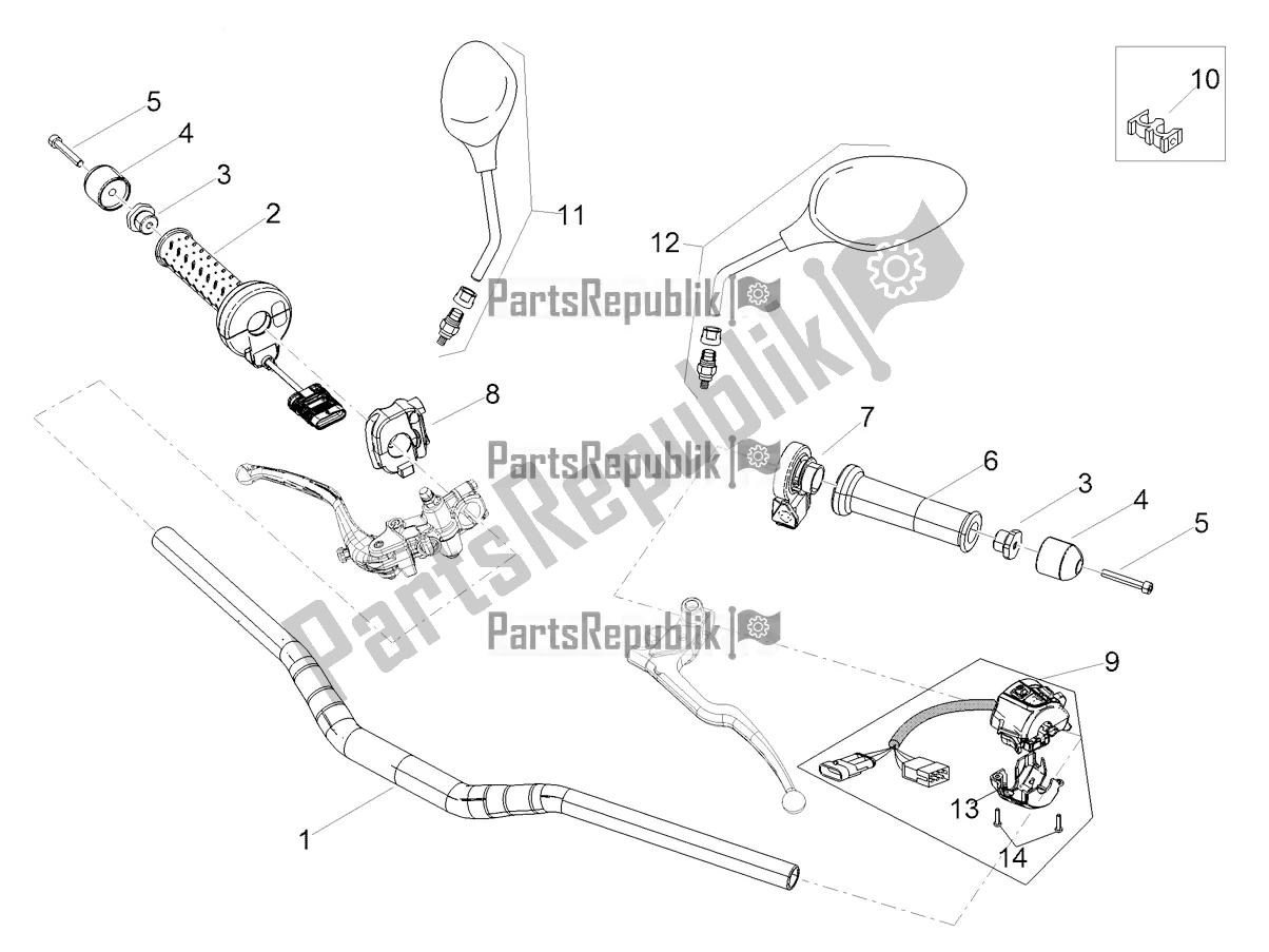 Alle onderdelen voor de Stuur - Controles van de Aprilia Tuono V4 1100 RR Apac 2019