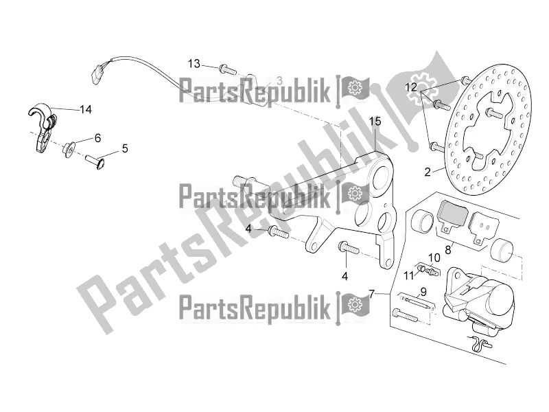 Tutte le parti per il Pinza Freno Posteriore del Aprilia Tuono V4 1100 RR Apac 2019