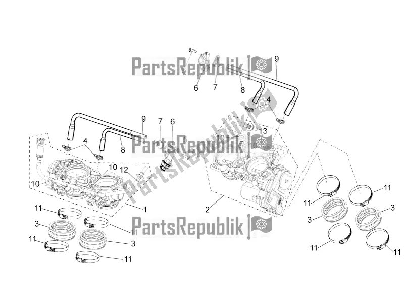 Wszystkie części do Korpus Przepustnicy Aprilia Tuono V4 1100 RR Apac 2019