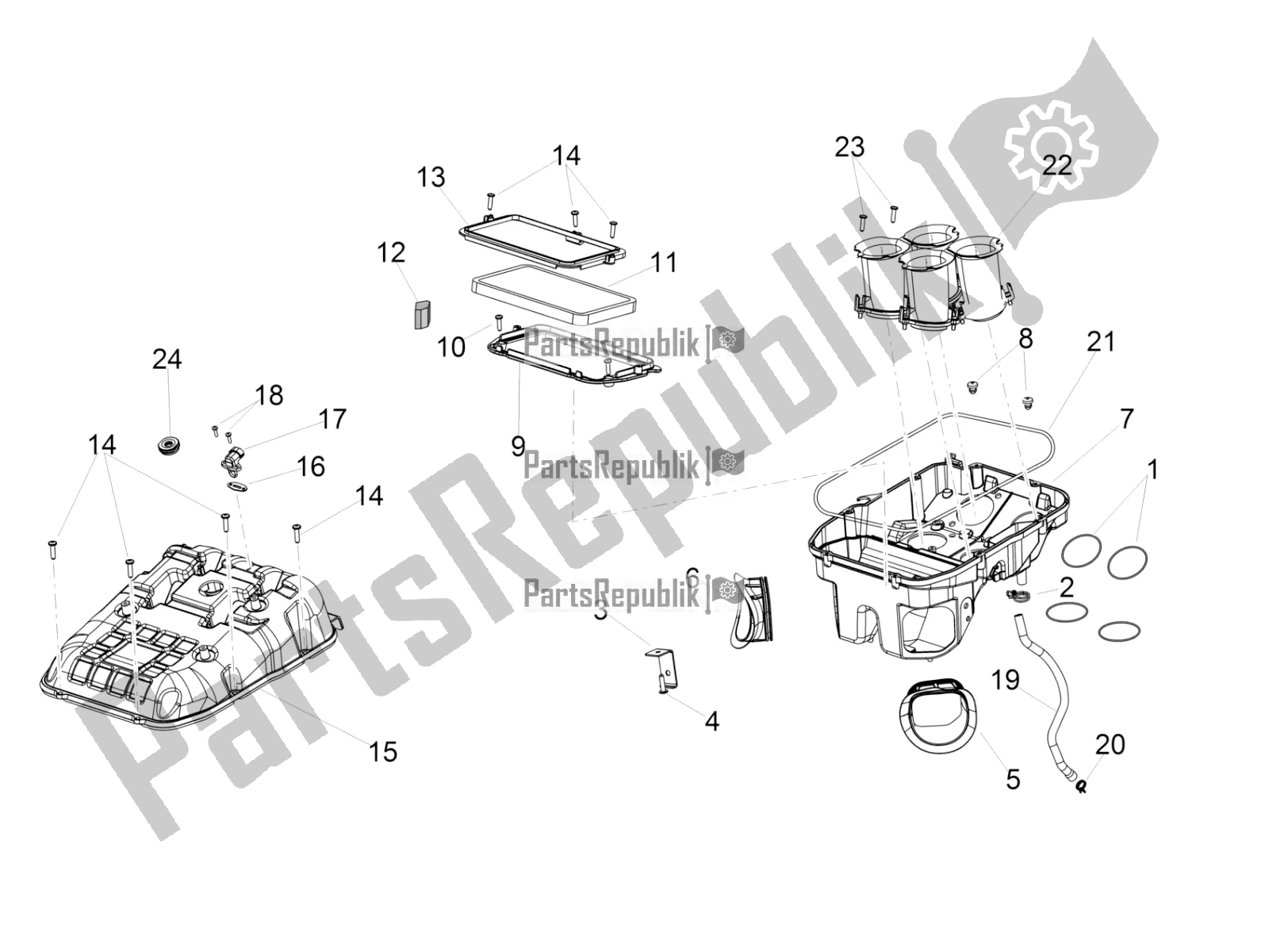 Todas las partes para Caja De Aire de Aprilia Tuono V4 1100 RR Apac 2020