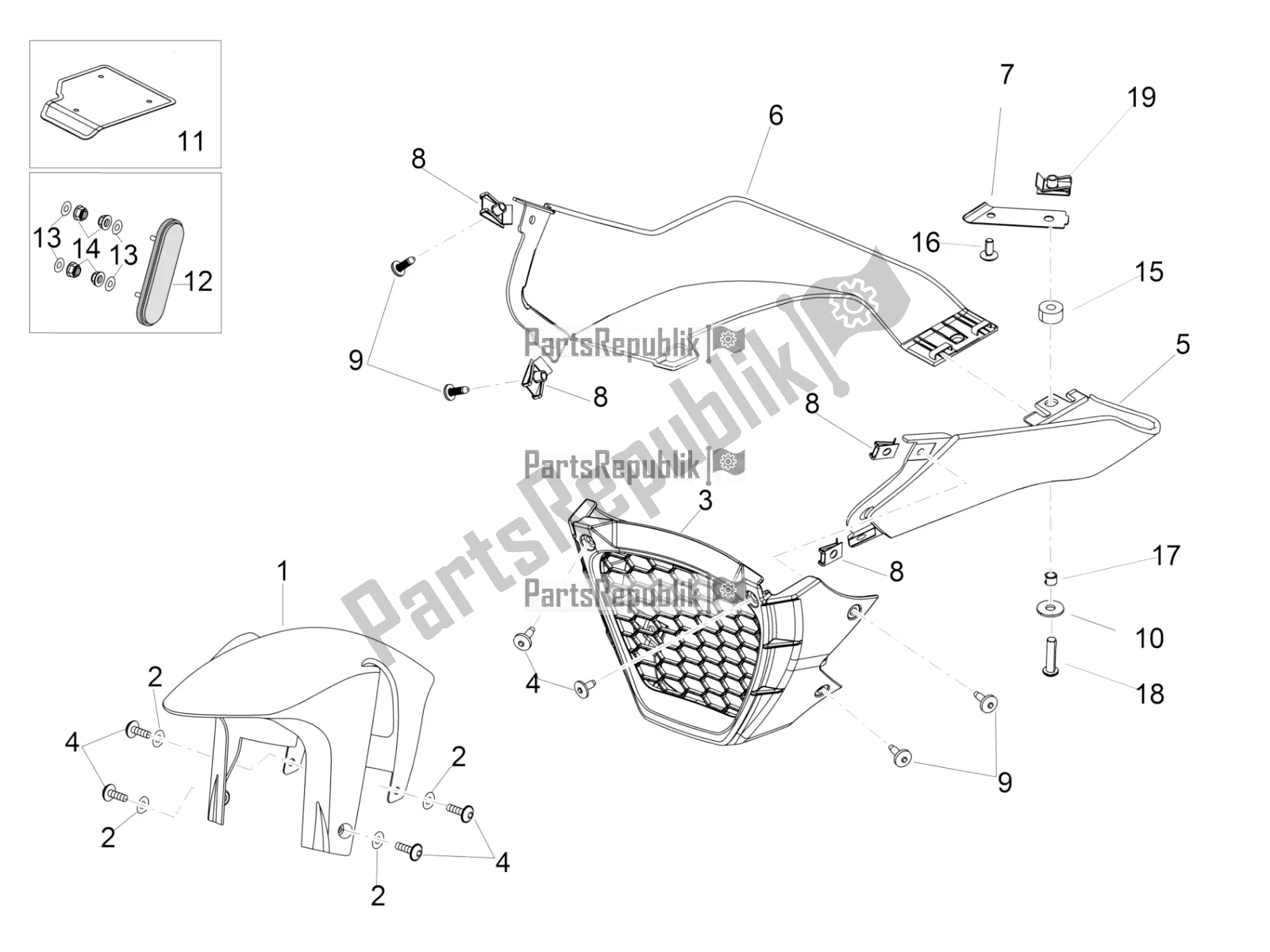 All parts for the Front Body Iii of the Aprilia Tuono V4 1100 RR Apac 2020