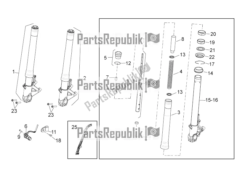 All parts for the Front Fork of the Aprilia Tuono V4 1100 RR Apac 2020