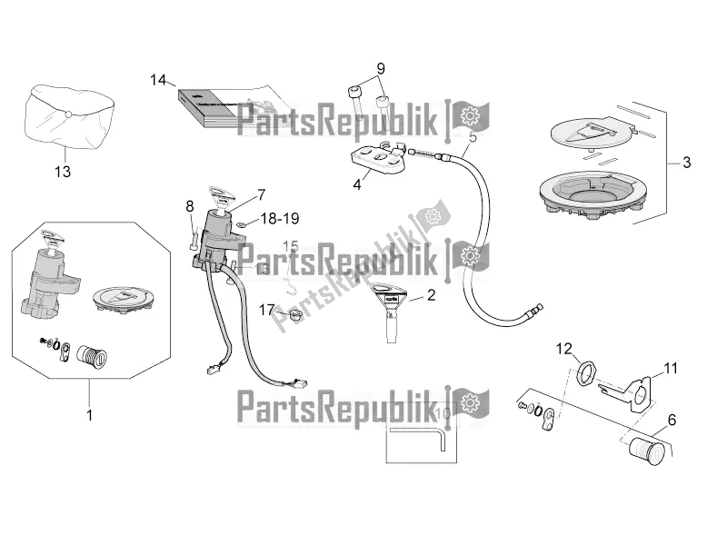 Toutes les pièces pour le Kit De Matériel De Verrouillage du Aprilia Tuono V4 1100 RR Apac 2020