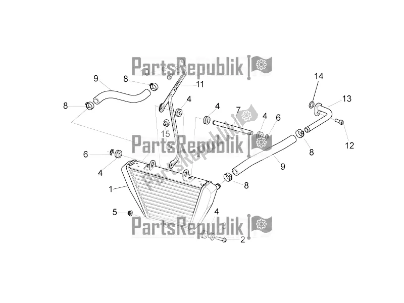 Alle onderdelen voor de Olie Radiator van de Aprilia Tuono V4 1100 RR Apac 2020