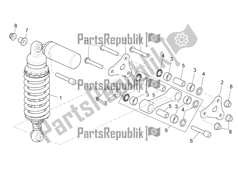 Todas las partes para Amortiguador Trasero de Aprilia Tuono V4 1100 RR Apac 2020