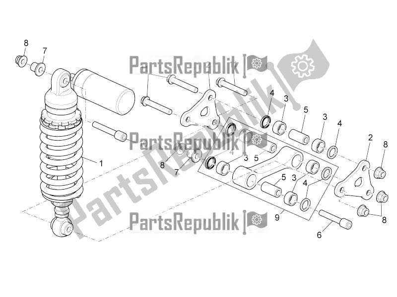 Tutte le parti per il Ammortizzatore Posteriore del Aprilia Tuono V4 1100 RR Apac 2020