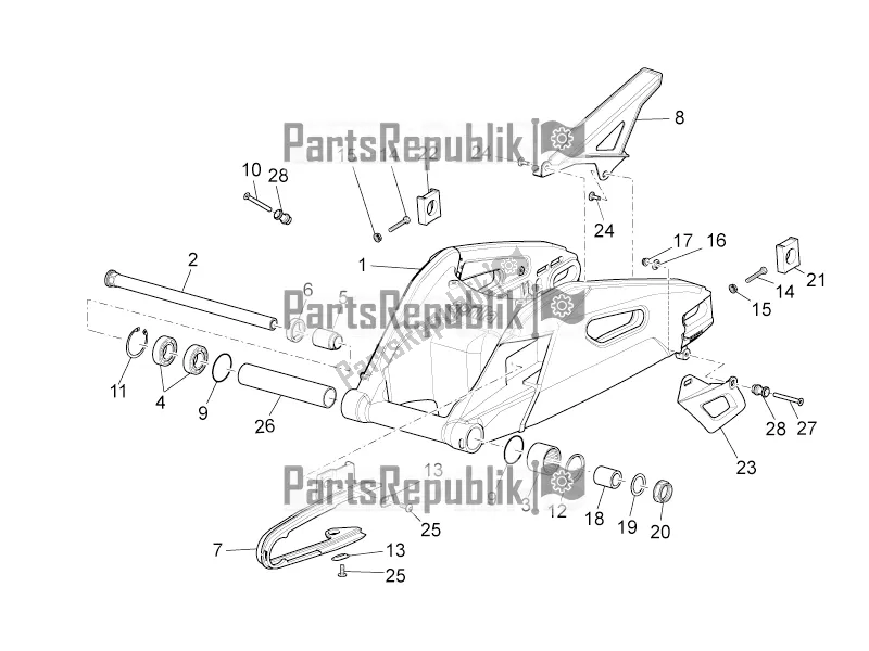 Toutes les pièces pour le Bras Oscillant du Aprilia Tuono V4 1100 RR Apac 2020