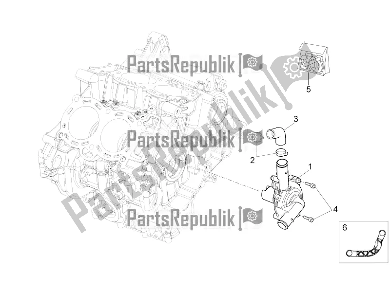 All parts for the Water Pump of the Aprilia Tuono V4 1100 RR Apac 2020