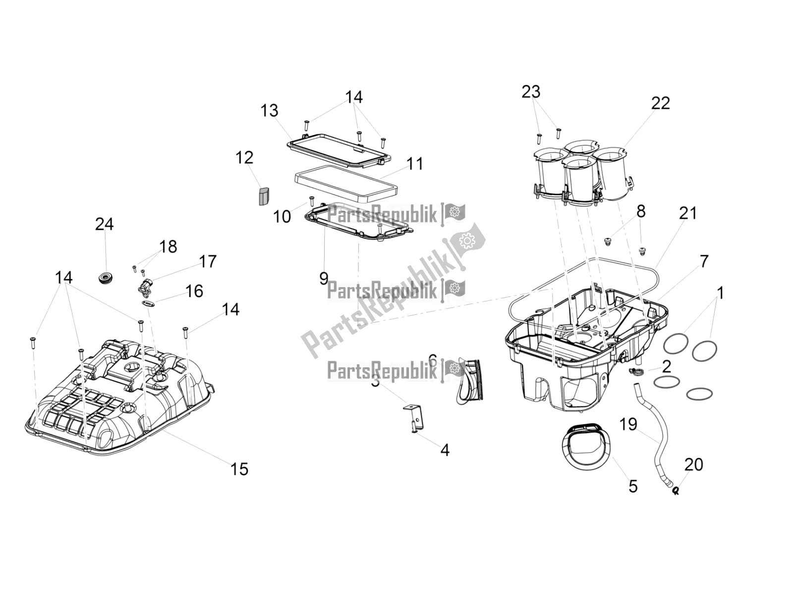 Todas las partes para Caja De Aire de Aprilia Tuono V4 1100 RR USA 2019