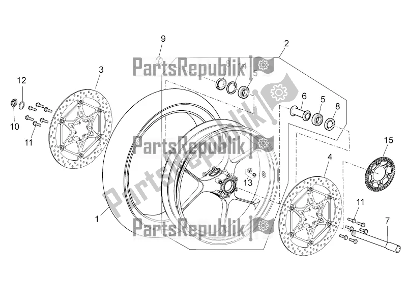 Tutte le parti per il Ruota Anteriore del Aprilia Tuono V4 1100 RR USA 2019