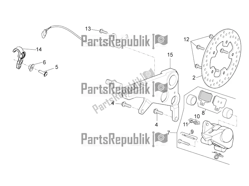 Todas las partes para Pinza De Freno Trasero de Aprilia Tuono V4 1100 RR USA 2019