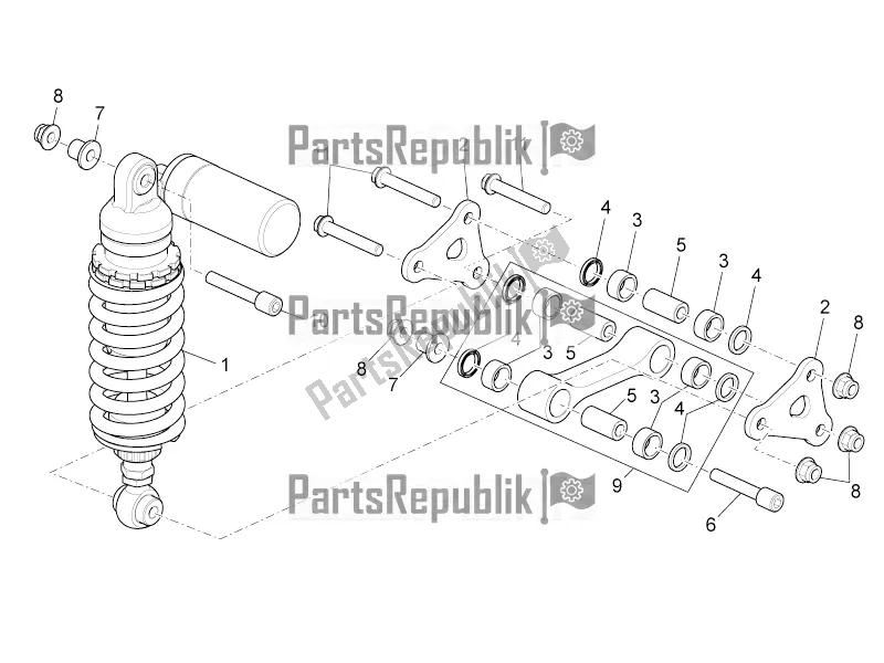 Tutte le parti per il Ammortizzatore Posteriore del Aprilia Tuono V4 1100 RR USA 2019