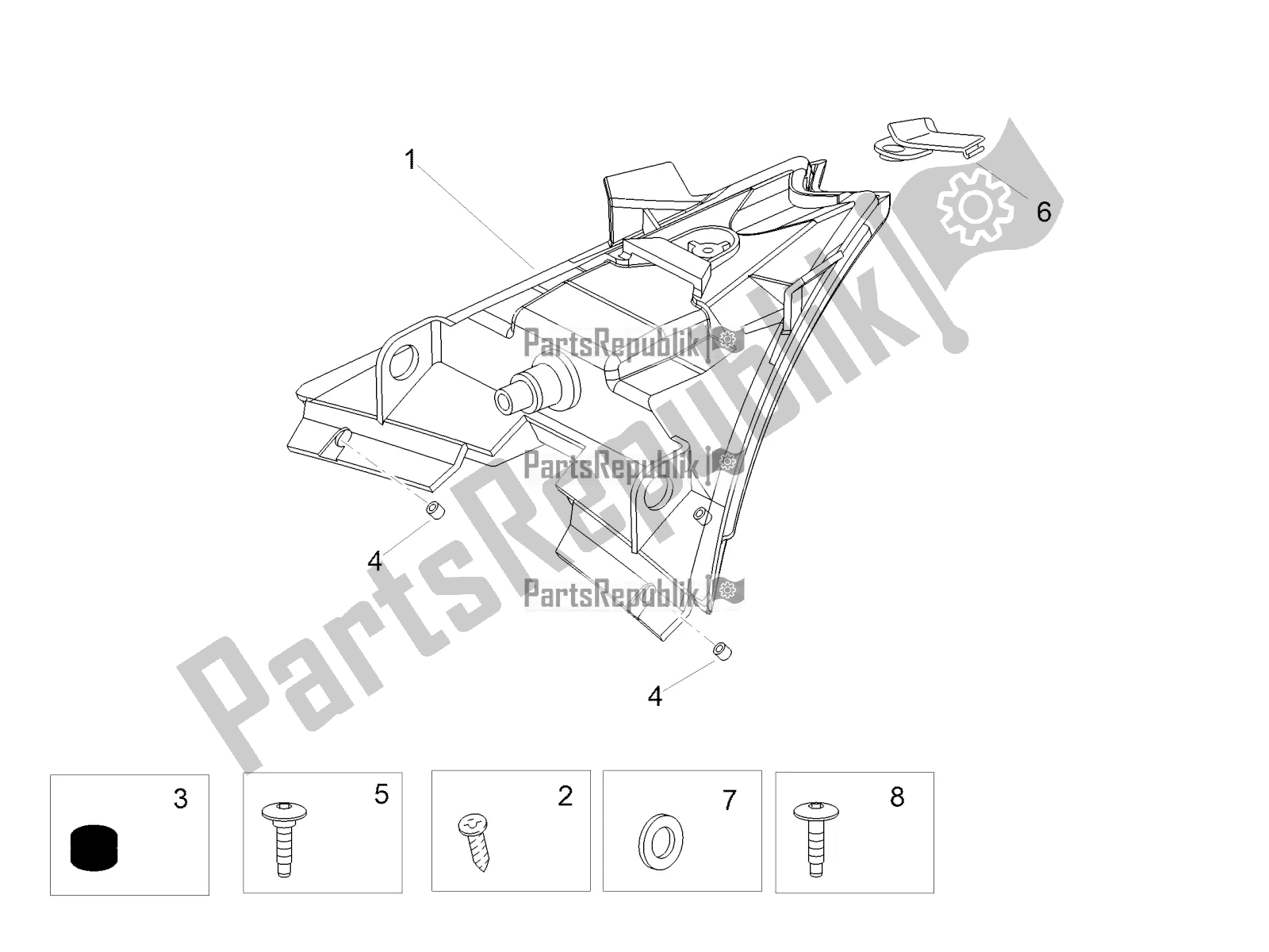 All parts for the Taillight of the Aprilia Tuono V4 1100 RR USA 2019