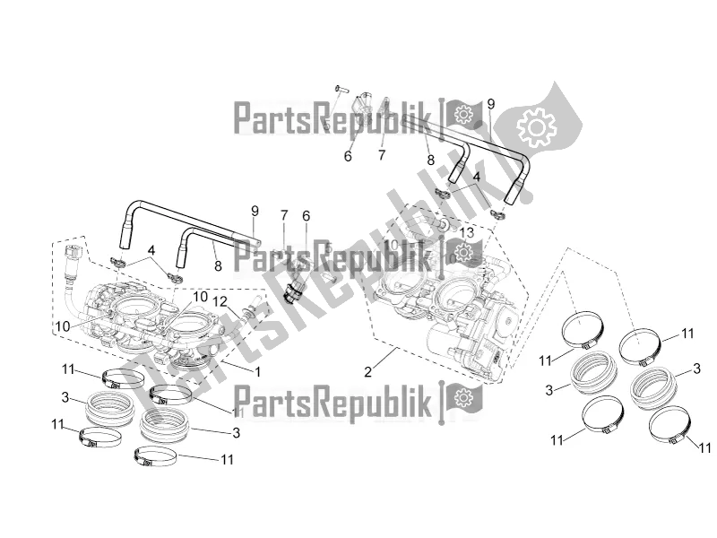 Alle Teile für das Drosselklappengehäuse des Aprilia Tuono V4 1100 RR USA 2019