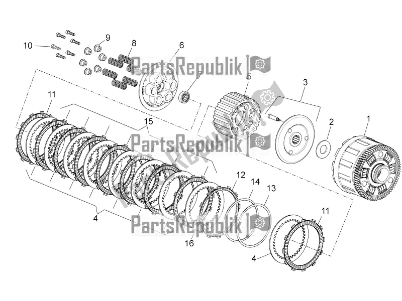 All parts for the Clutch Ii of the Aprilia Tuono V4 1100 RR USA 2020