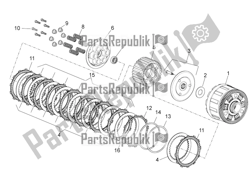 Alle onderdelen voor de Koppeling Ii van de Aprilia Tuono V4 1100 RR USA 2020