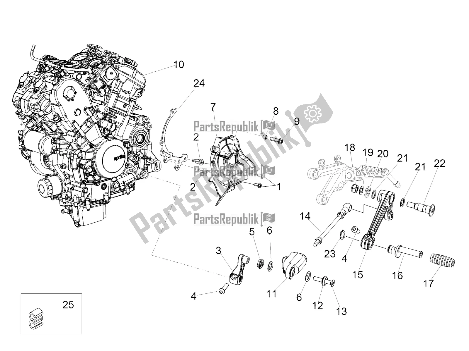 Wszystkie części do Silnik Aprilia Tuono V4 1100 RR USA 2020