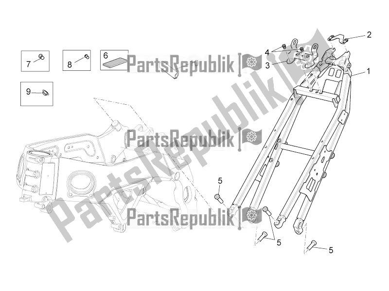 Tutte le parti per il Telaio Ii del Aprilia Tuono V4 1100 RR USA 2020