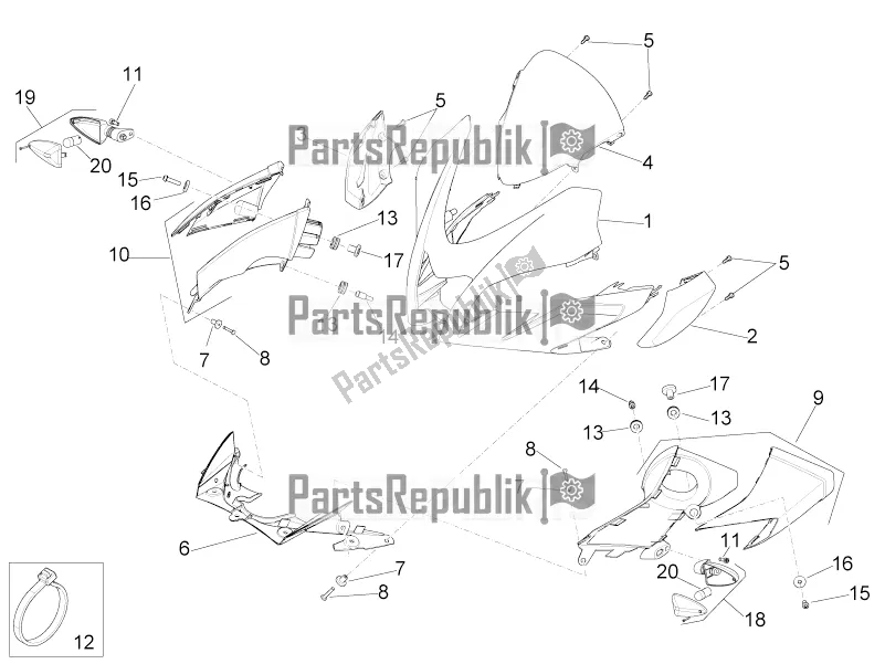 Toutes les pièces pour le Corps Avant I du Aprilia Tuono V4 1100 RR USA 2020