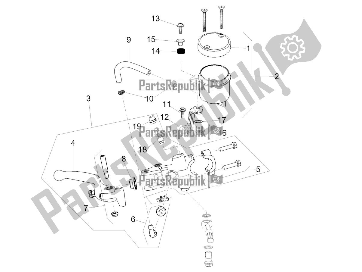 Toutes les pièces pour le Maître-cylindre Avant du Aprilia Tuono V4 1100 RR USA 2020