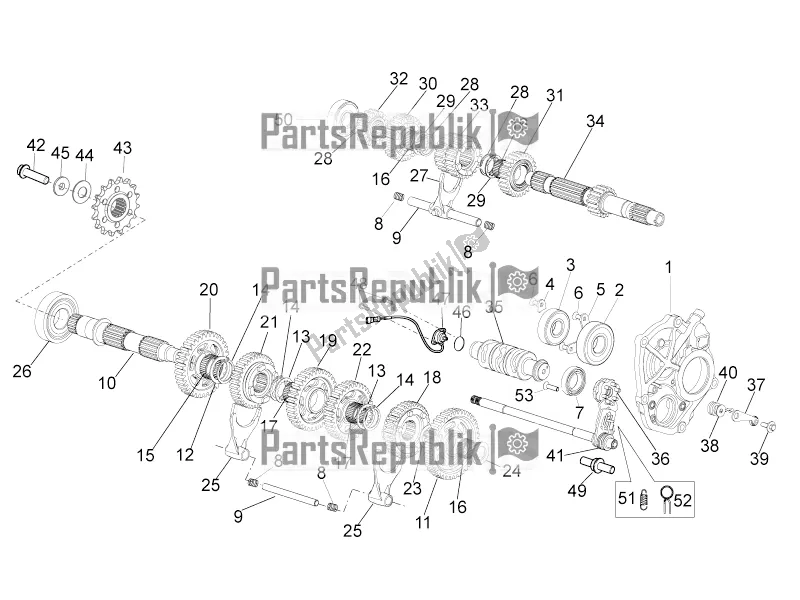 Toutes les pièces pour le Boîte De Vitesses du Aprilia Tuono V4 1100 RR USA 2020