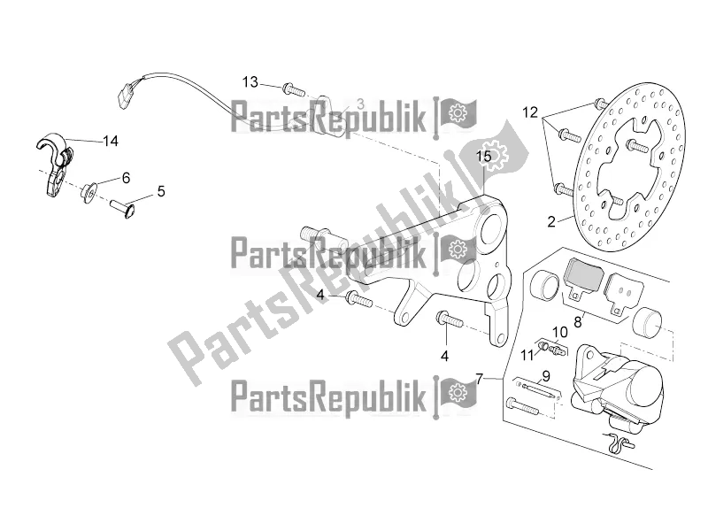 All parts for the Rear Brake Caliper of the Aprilia Tuono V4 1100 RR USA 2020