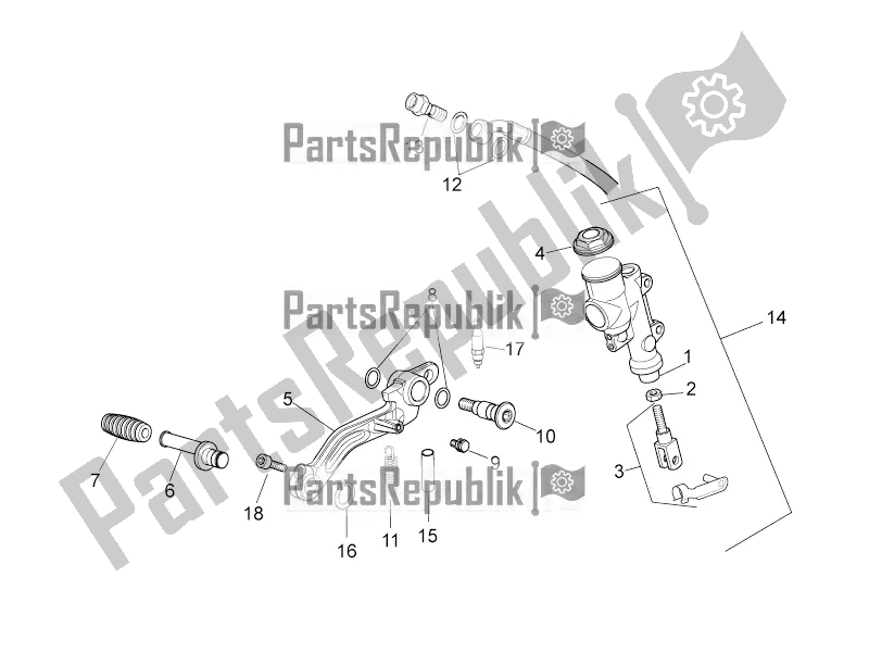 Toutes les pièces pour le Maître-cylindre Arrière du Aprilia Tuono V4 1100 RR USA 2020