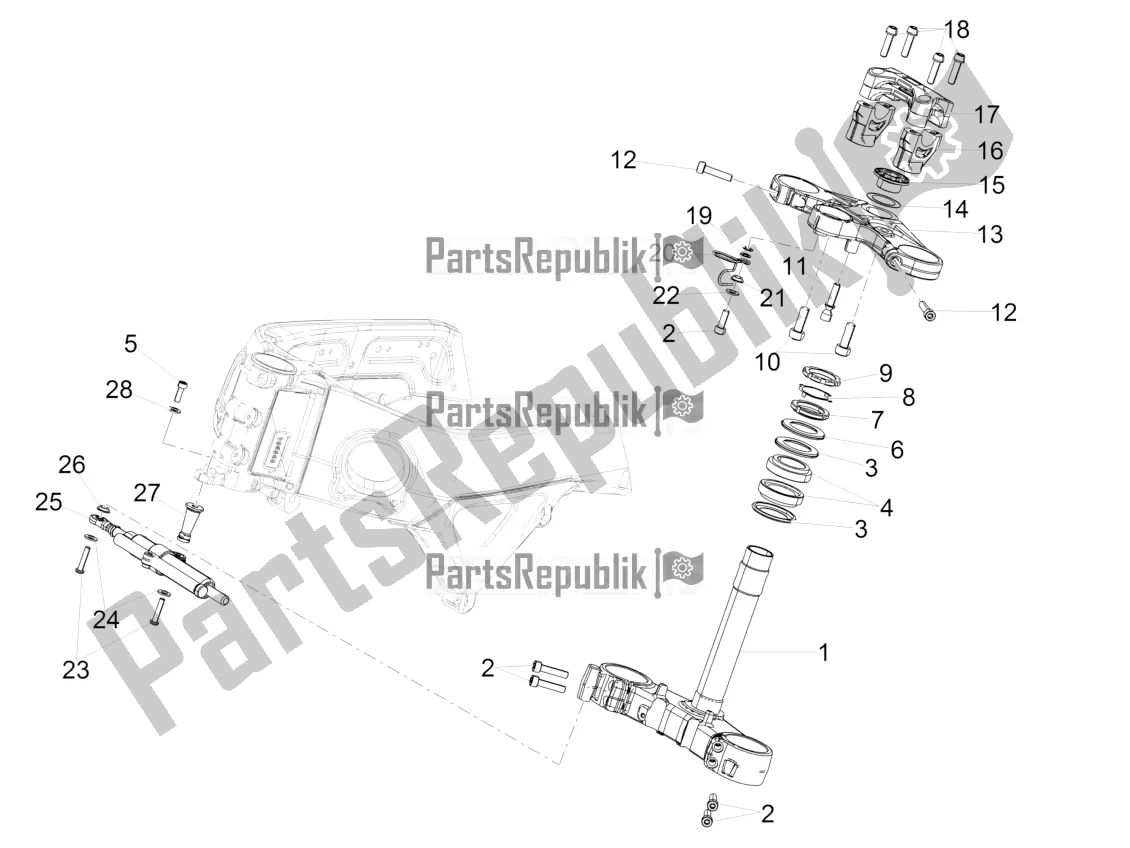 Todas las partes para Direccion de Aprilia Tuono V4 1100 RR USA 2020