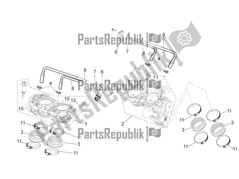 Alle Teile für das Drosselklappengehäuse des Aprilia Tuono V4 1100 RR USA 2020