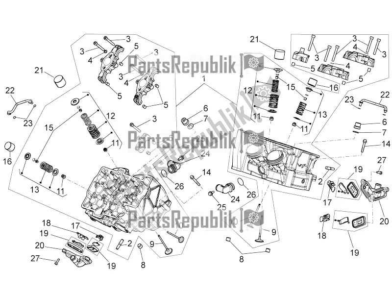 All parts for the Cylinder Head - Valves of the Aprilia Tuono V4 1100 RR USA, Canada 2016