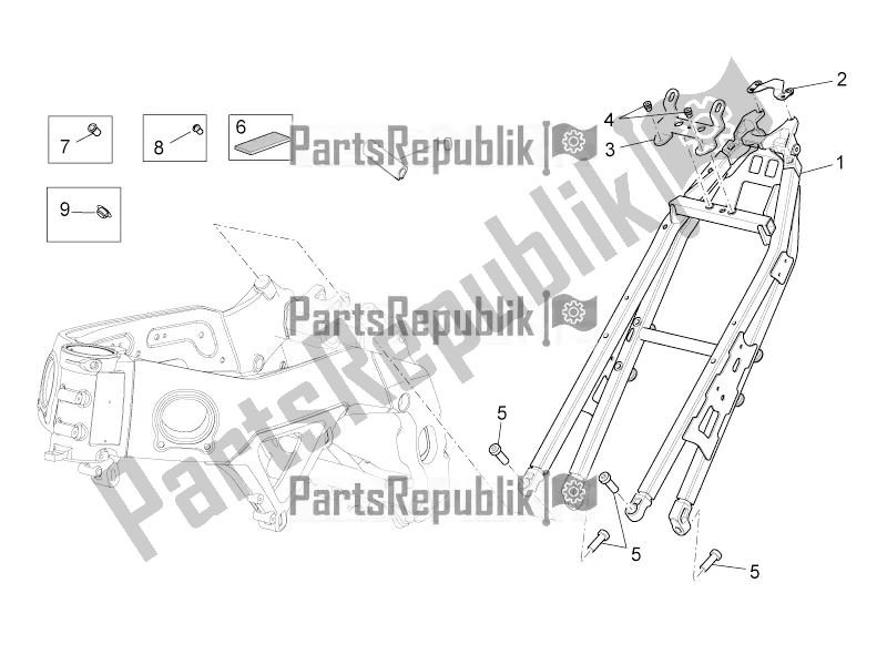 Todas as partes de Quadro Ii do Aprilia Tuono V4 1100 RR USA, Canada 2016